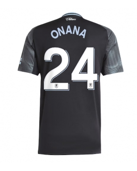 Aston Villa Amadou Onana #24 Maglia Gara Trasferta Repliche 2025-26 Maniche Corte
